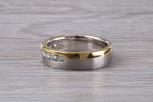 Load image into Gallery viewer, 5 mm Wide Two Tone 18ct Gold Diamond set Band