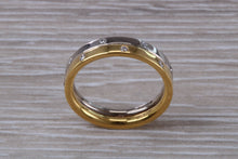 Load image into Gallery viewer, 5 mm Wide Two Tone Gold Circle Diamond set Band