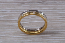 Load image into Gallery viewer, 5 mm Wide Two Tone Gold Circle Diamond set Band