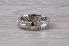Load image into Gallery viewer, Very Dressy Two Rows Circle Diamond set 18ct White Gold Band