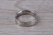 Load image into Gallery viewer, Double Row Band Half set with Square Princess cut Diamonds