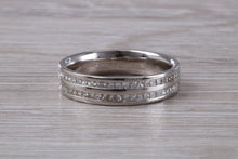 Load image into Gallery viewer, Double Row Band Half set with Square Princess cut Diamonds