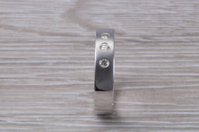 Load image into Gallery viewer, 5 mm wide Diamond set White Gold Band
