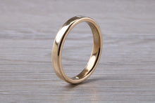 Load image into Gallery viewer, Minimalist 3 mm Wide Flat Profile Yellow Gold Band