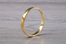 Load image into Gallery viewer, 3mm Wide Flat Profile 18ct Yellow Gold Band