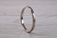 Load image into Gallery viewer, 2 mm Flat Profile 18ct White Gold Wedding Band
