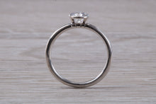 Load image into Gallery viewer, Dainty One carat Moissanite Diamond Platinum Solitaire
