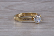 Load image into Gallery viewer, Beautiful Charles and Colvard 1 carat Mossainte with Natural Diamonds set Ring