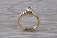 Load image into Gallery viewer, Beautiful Charles and Colvard 1 carat Mossainte with Natural Diamonds set Ring