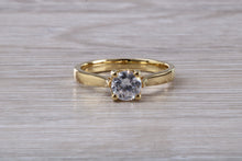 Load image into Gallery viewer, Beautiful One carat Mossainte Diamond set 18ct Yellow Gold Solitaire