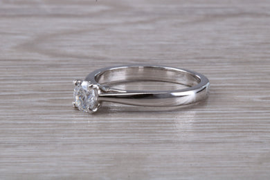 Classic Half carat D VS 1 graded natural certified Diamond set Platinum Solitaire, GIA Certified
