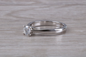 Classic Half carat D VS 1 graded natural certified Diamond set Platinum Solitaire, GIA Certified