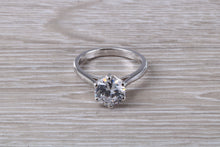 Load image into Gallery viewer, Two carat Moissanite Diamond set Platinum Solitaire
