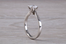 Load image into Gallery viewer, Princess cut One carat Moissanite Diamond set Platinum Solitaire