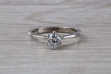 Load image into Gallery viewer, Petite Hlaf carat Moissanite Diamond set Solitaire