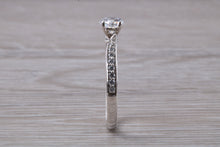 Load image into Gallery viewer, Petite Twist Shank Diamond Engagement Ring