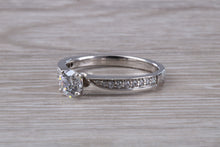 Load image into Gallery viewer, Petite Twist Shank Diamond Engagement Ring