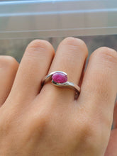 Load image into Gallery viewer, 1.25 carat Oval Cabochon cut Ruby set White Gold Ring