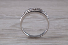 Load image into Gallery viewer, Three Row, 5 mm wide Diamond set Ring