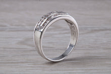 Load image into Gallery viewer, Three Row, 5 mm wide Diamond set Ring