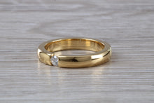 Load image into Gallery viewer, Chunky Yellow Gold Tension set Diamond Band