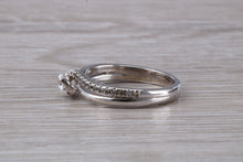 Load image into Gallery viewer, Twist Shank Shoulder Diamond set White Gold Ring