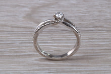 Load image into Gallery viewer, Twist Shank Shoulder Diamond set White Gold Ring