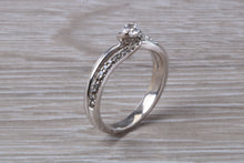 Load image into Gallery viewer, Twist Shank Shoulder Diamond set White Gold Ring