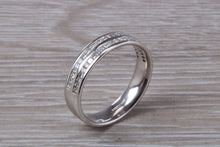 Load image into Gallery viewer, Half Circle set Double Row Princess cut Diamond set Band