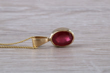 Load image into Gallery viewer, Oval cut Ruby set Yellow Gold Solitaire Necklace