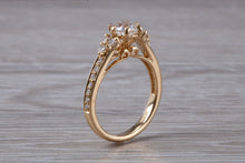 Load image into Gallery viewer, Art Deco Diamond Engagement Ring, Certified Diamond Complimented in 18ct Yellow Gold