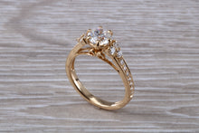 Load image into Gallery viewer, Art Deco Diamond Engagement Ring, Certified Diamond Complimented in 18ct Yellow Gold