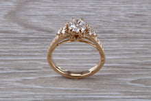 Load image into Gallery viewer, Art Deco Diamond Engagement Ring, Certified Diamond Complimented in 18ct Yellow Gold