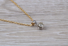 Load image into Gallery viewer, Simple and Elegant Diamond Solitaire set Two Tone Gold Necklace