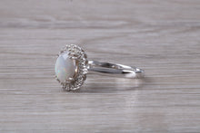 Load image into Gallery viewer, Fiery Natural Opal and Diamonds set White Gold Ring