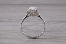 Load image into Gallery viewer, Fiery Natural Opal and Diamonds set White Gold Ring