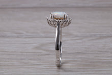 Load image into Gallery viewer, Fiery Natural Opal and Diamonds set White Gold Ring