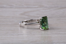 Load image into Gallery viewer, 1.50 carat Stunning Emerald Cut Green Tourmaline Ring