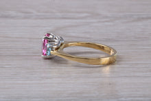Load image into Gallery viewer, Pink and Blue Topaz set 18ct Yellow Gold Ring