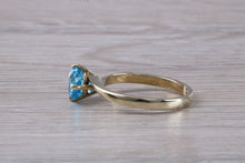 Load image into Gallery viewer, Blue Topaz and Diamond set White Gold Ring