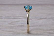 Load image into Gallery viewer, Blue Topaz and Diamond set White Gold Ring
