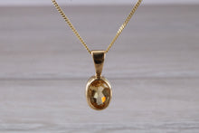 Load image into Gallery viewer, Oval cut Citrine set Yellow Gold Necklace
