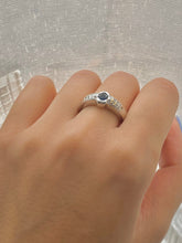 Load image into Gallery viewer, Chunky Blue Sapphire and Diamond set 18ct White Gold Ring