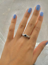 Load image into Gallery viewer, Chunky Blue Sapphire and Diamond set 18ct White Gold Ring