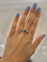 Load image into Gallery viewer, Beautiful Emerald and Diamond Twist Shank Yellow Gold Ring