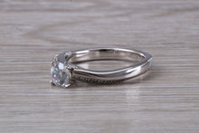 Load image into Gallery viewer, Curved Chunky Diamond set Platinum Engagement Ring