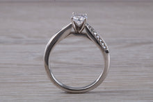 Load image into Gallery viewer, Curved Chunky Diamond set Platinum Engagement Ring