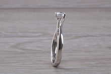 Load image into Gallery viewer, Curved Chunky Diamond set Platinum Engagement Ring