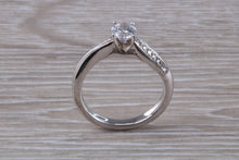 Load image into Gallery viewer, Curved Chunky Diamond set Platinum Engagement Ring