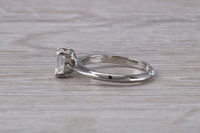 Load image into Gallery viewer, Emerald cut Diamond set Platinum Solitaire